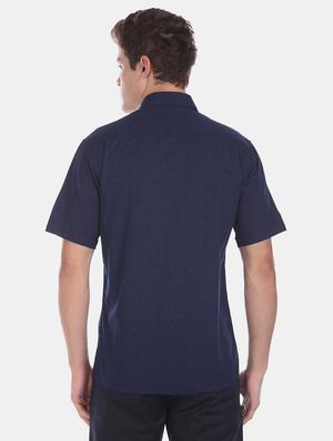 navy blue printed casual shirt - 17616176 - Standard Image - 3