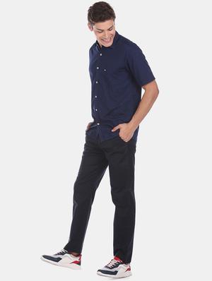 navy blue printed casual shirt - 17616176 - Standard Image - 4