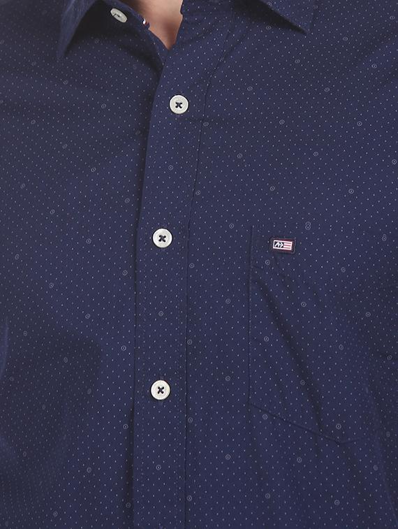 navy blue printed casual shirt - 17616176 - Zoom Image - 5
