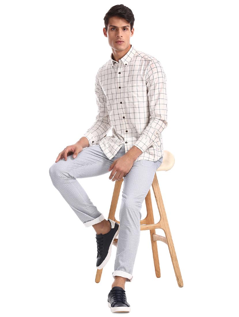 white checkered casual shirt - 17616179 - Zoom Image - 4