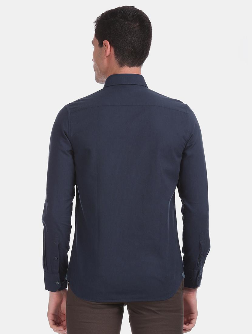 navy blue striped casual shirt - 17616185 - Zoom Image - 3
