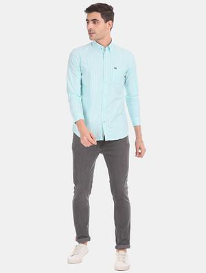 blue striped casual shirt - 17616190 - Standard Image - 4