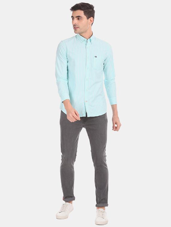 blue striped casual shirt - 17616190 - Zoom Image - 4