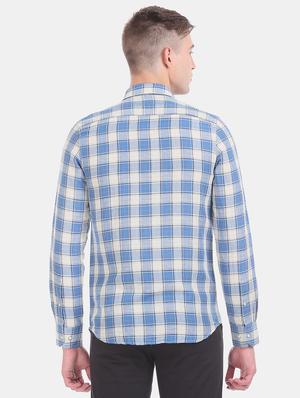 blue checkered casual shirt - 17616191 - Standard Image - 3