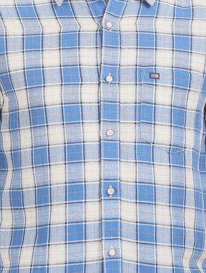 blue checkered casual shirt - 17616191 - Standard Image - 5