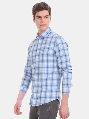 blue checkered casual shirt - 17616192 - Standard Image - 2