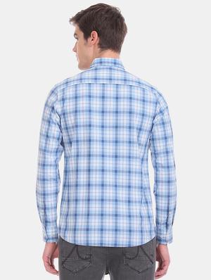blue checkered casual shirt - 17616192 - Standard Image - 3
