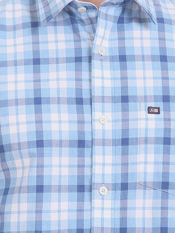 blue checkered casual shirt - 17616192 - Zoom Image - 5