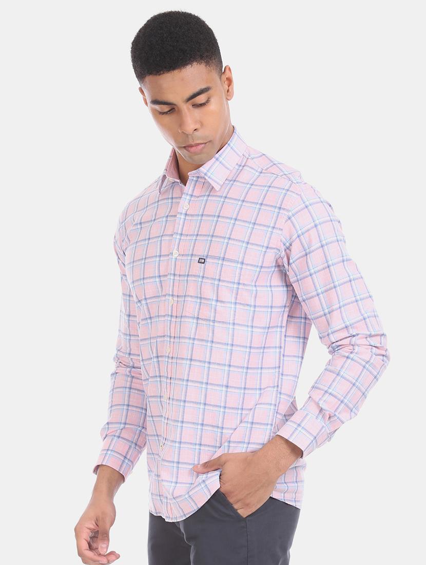 pink checkered casual shirt - 17616196 - Zoom Image - 2