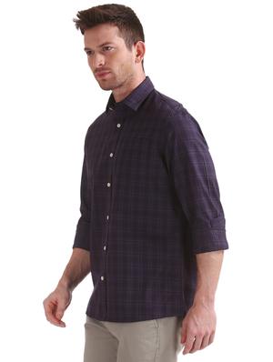 purple checkered casual shirt - 17616197 - Standard Image - 2