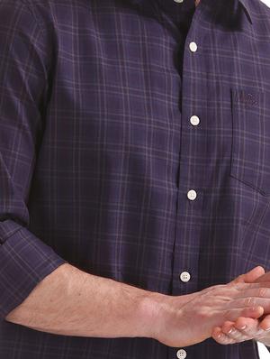 purple checkered casual shirt - 17616197 - Standard Image - 5