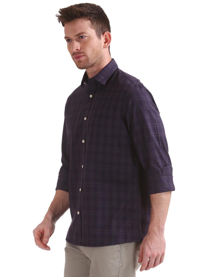 purple checkered casual shirt - 17616197 - Zoom Image - 2