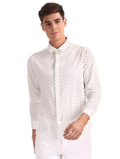 white printed casual shirt - 17616200 - Standard Image - 1