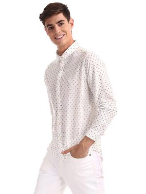 white printed casual shirt - 17616200 - Standard Image - 2