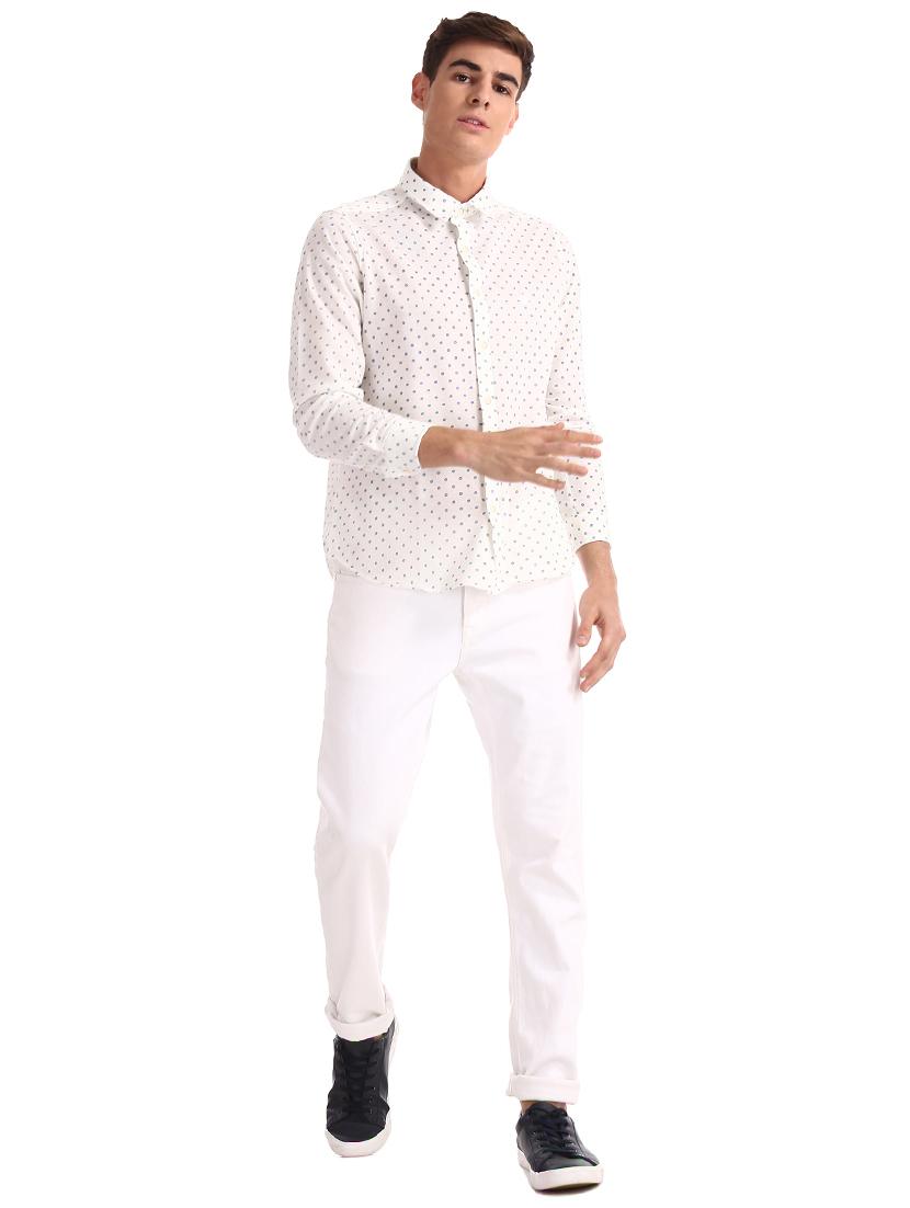white printed casual shirt - 17616200 - Zoom Image - 4