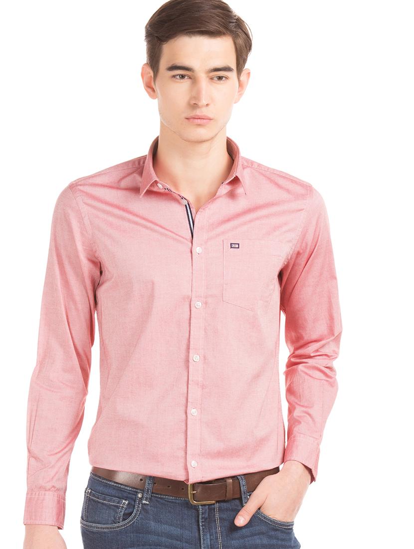 pink solid casual shirt - 17616209 - Zoom Image - 1