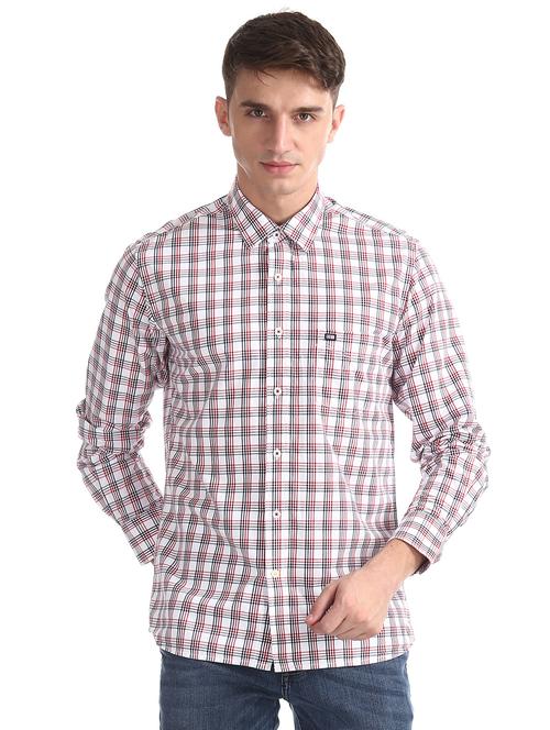 white checkered casual shirt - 17616220 - Very Small Image - 1