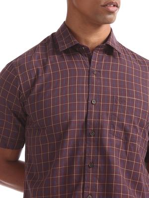brown checkered casual shirt - 17616223 - Standard Image - 5