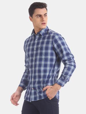blue checkered casual shirt - 17616229 - Standard Image - 2