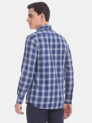 blue checkered casual shirt - 17616229 - Standard Image - 3