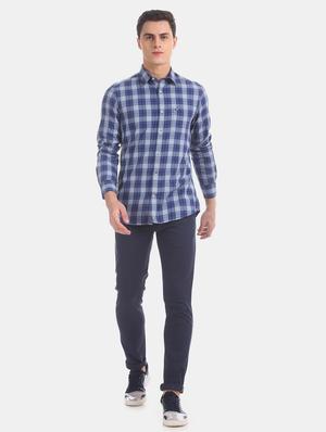 blue checkered casual shirt - 17616229 - Standard Image - 4