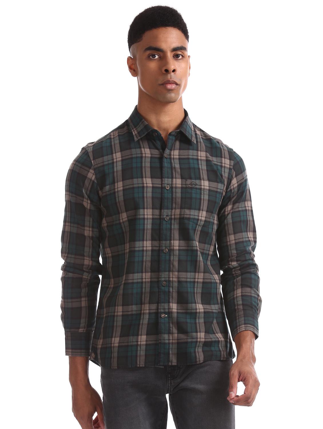 green checkered casual shirt - 17616231 - Zoom Image - 1