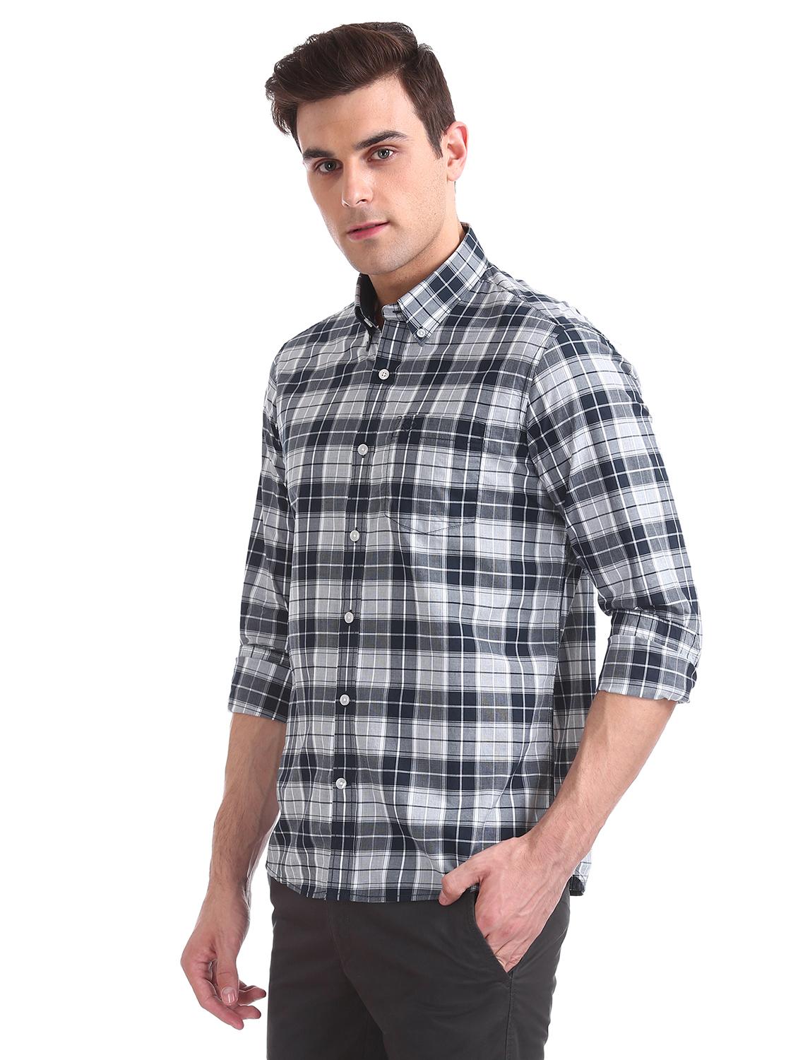 blue checkered casual shirt - 17616234 - Zoom Image - 2