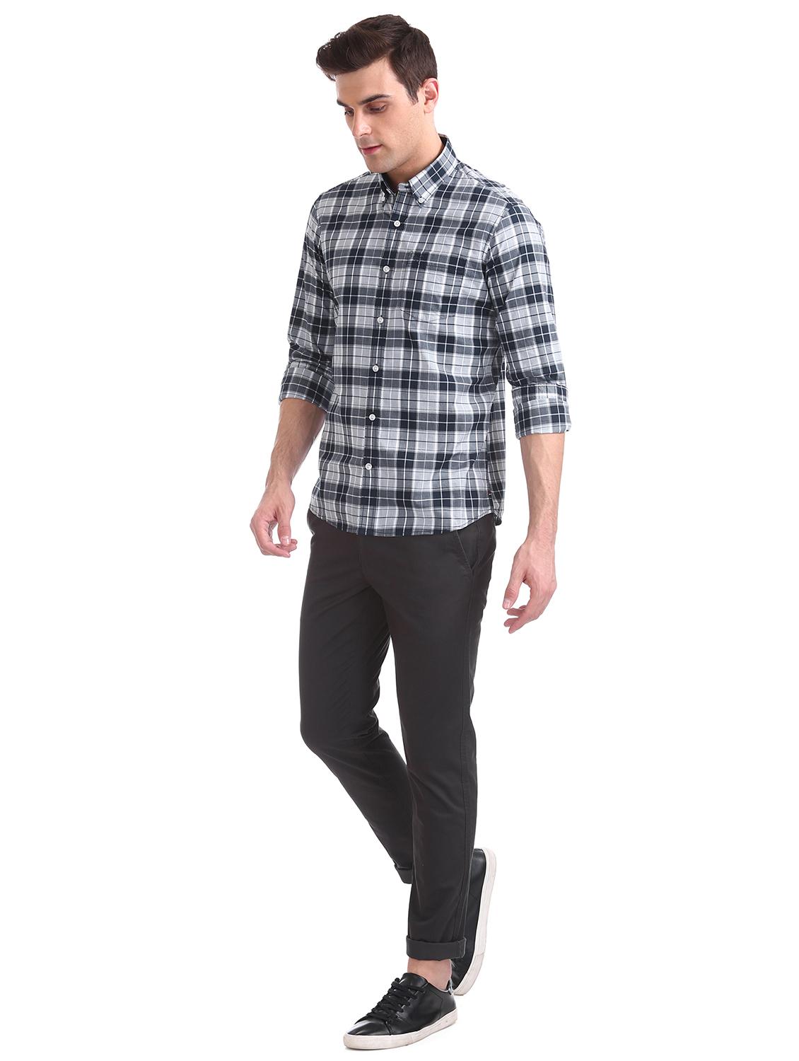 blue checkered casual shirt - 17616234 - Zoom Image - 4