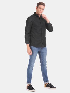 black solid casual shirt - 17616239 - Standard Image - 4