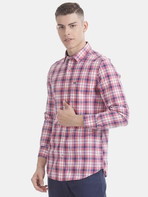 pink checkered casual shirt - 17616253 - Standard Image - 2