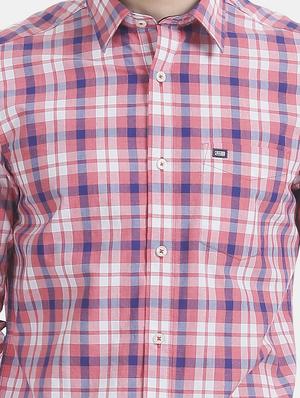 pink checkered casual shirt - 17616253 - Standard Image - 5