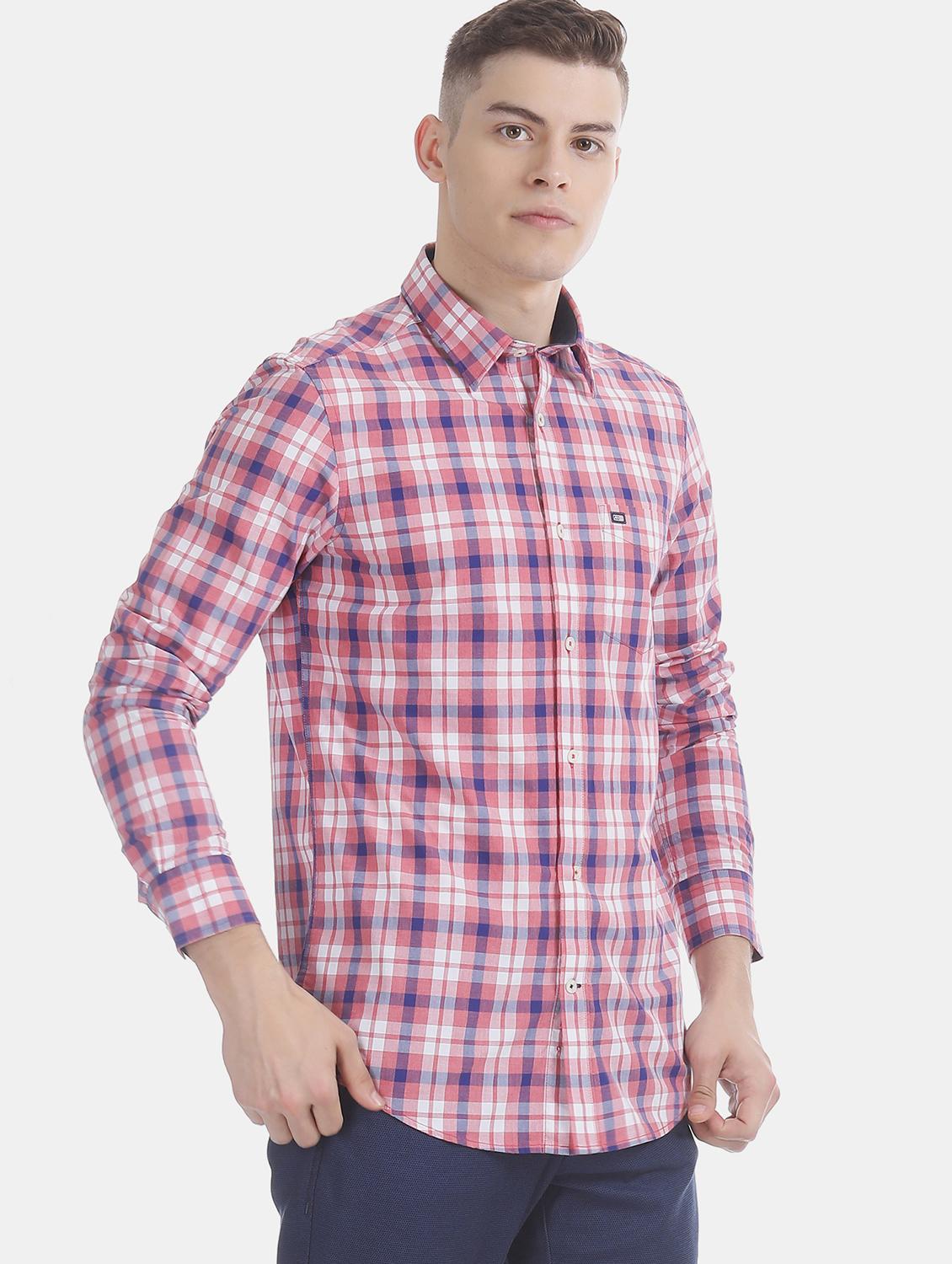pink checkered casual shirt - 17616253 - Zoom Image - 1