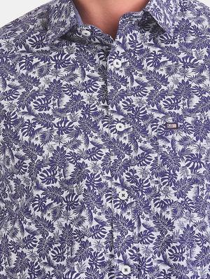 blue printed casual shirt - 17616255 - Standard Image - 5