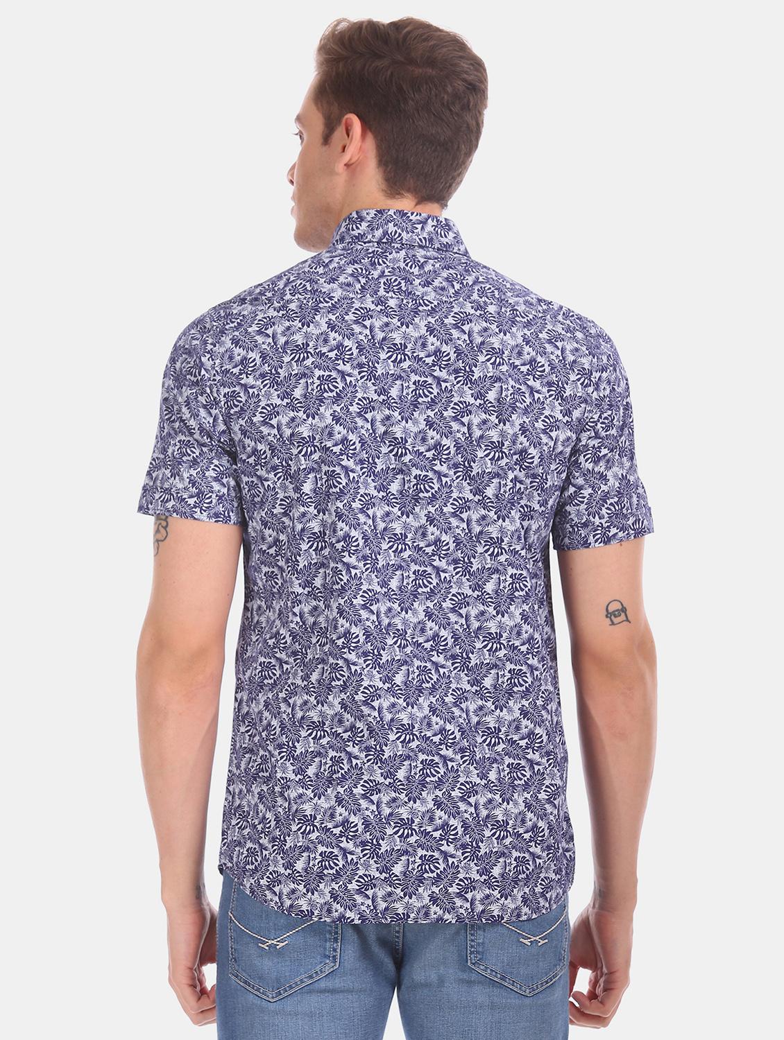blue printed casual shirt - 17616255 - Zoom Image - 3
