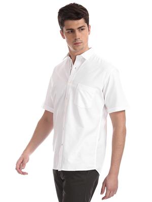 white solid casual shirt - 17616256 - Standard Image - 2