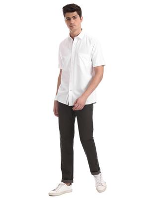 white solid casual shirt - 17616256 - Standard Image - 4