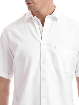 white solid casual shirt - 17616256 - Standard Image - 5