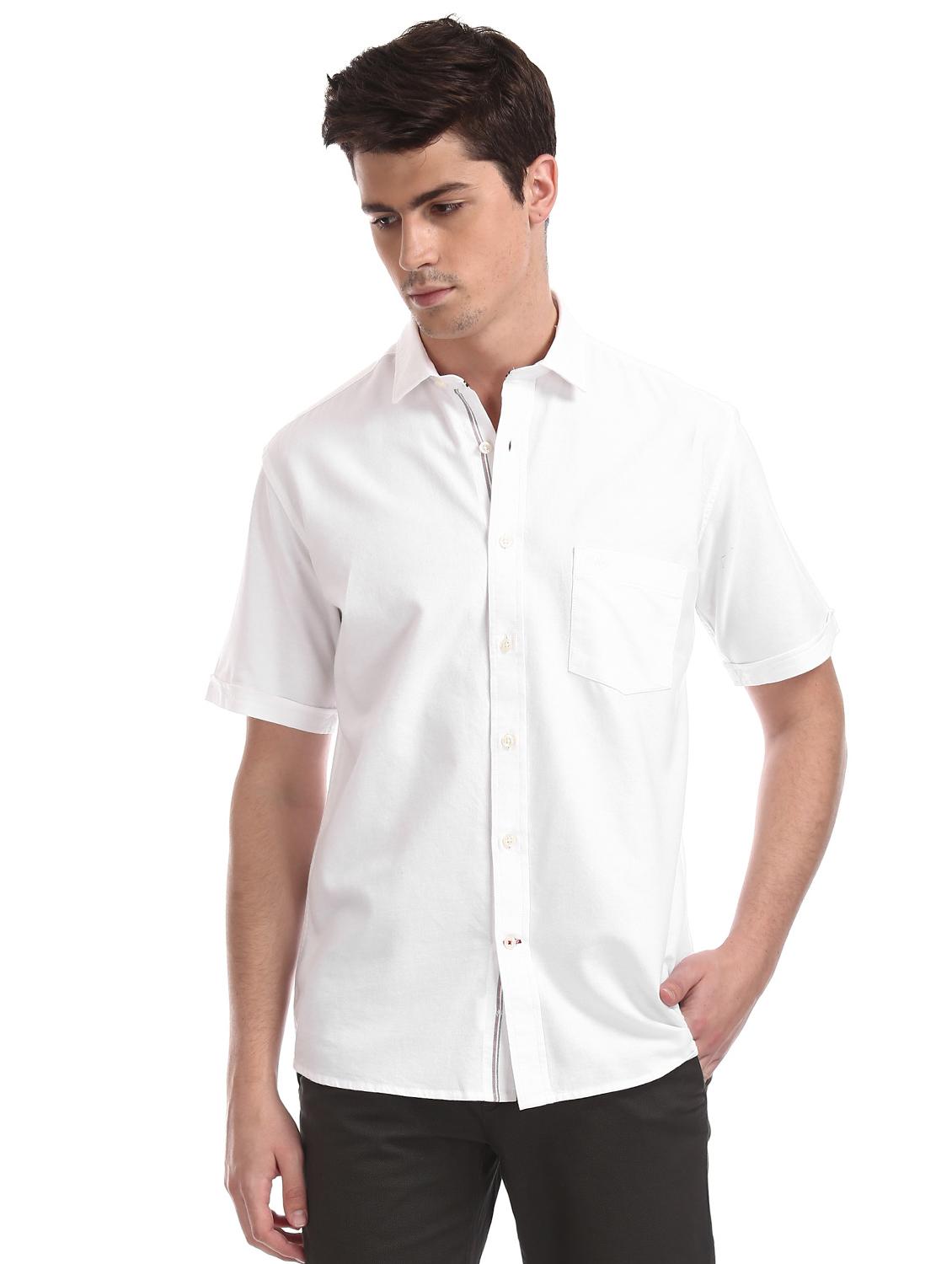 white solid casual shirt - 17616256 - Zoom Image - 1