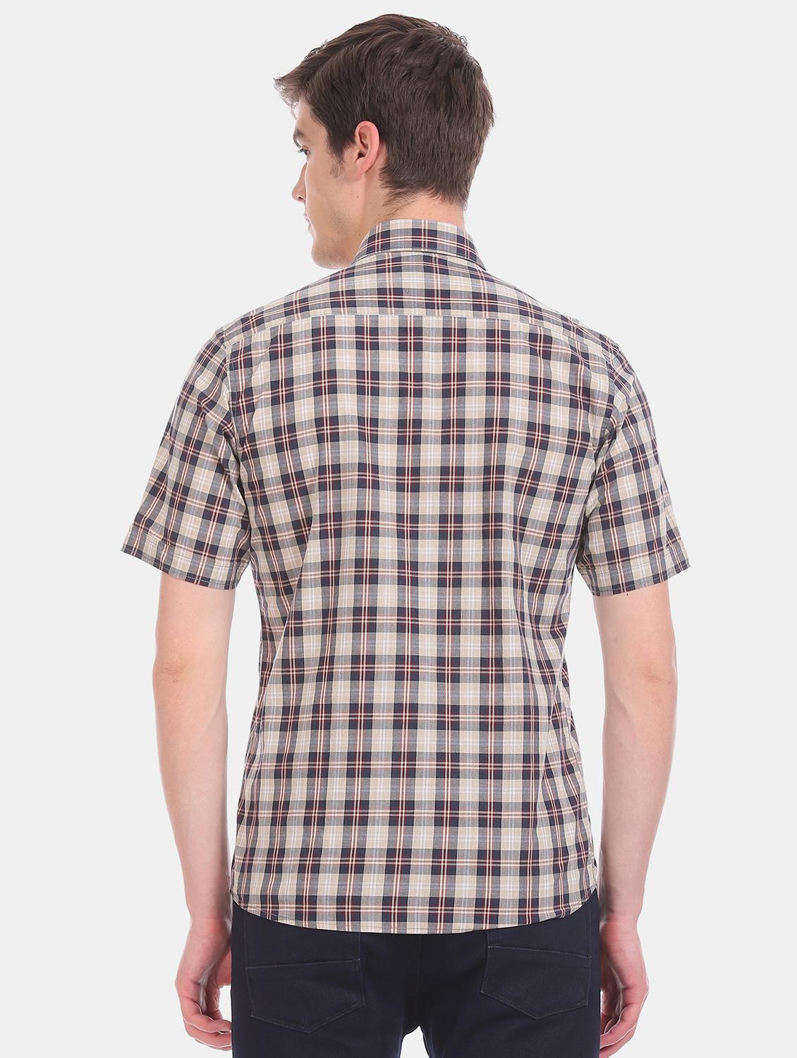 beige checkered casual shirt - 17616267 - Zoom Image - 3