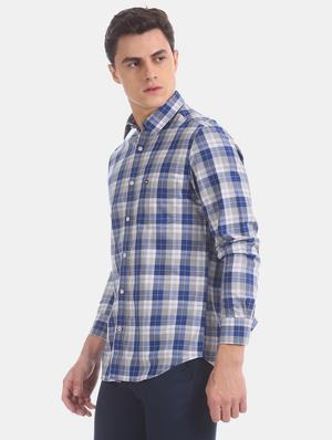 blue checkered casual shirt - 17616269 - Standard Image - 2