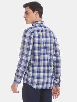 blue checkered casual shirt - 17616269 - Standard Image - 3