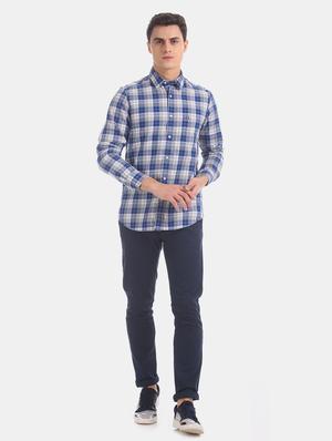 blue checkered casual shirt - 17616269 - Standard Image - 4