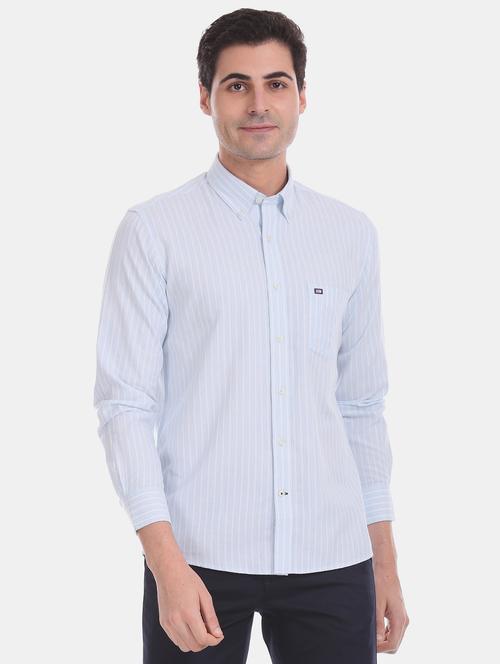 blue striped casual shirt - 17616282 - Standard Image - 1