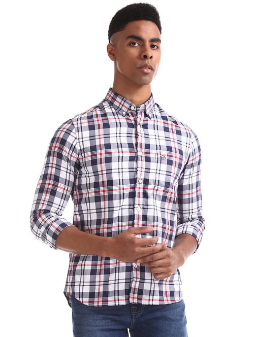 white checkered casual shirt - 17616283 - Standard Image - 1