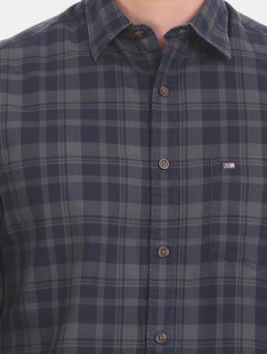 blue checkered casual shirt - 17616297 - Standard Image - 5