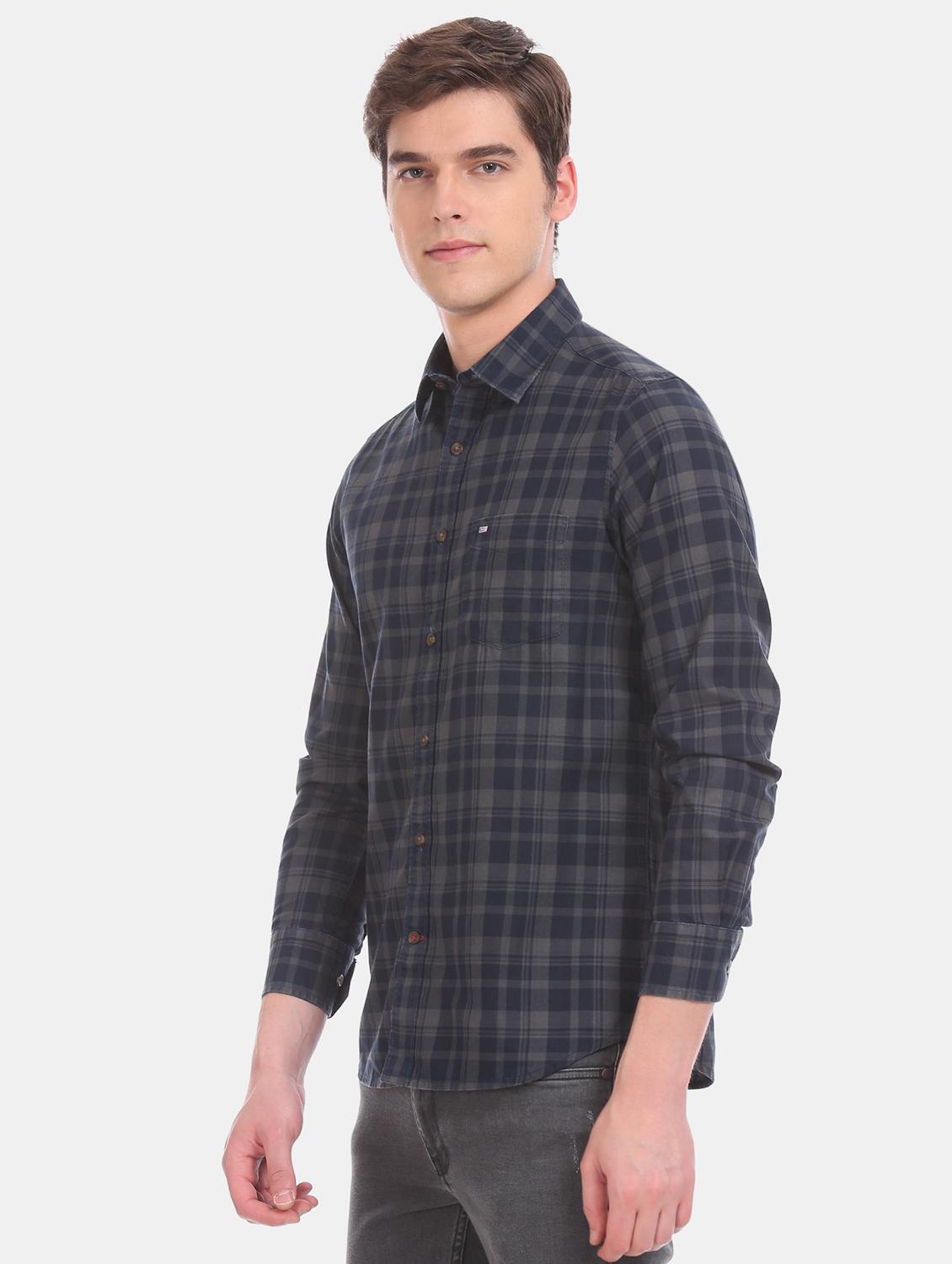 blue checkered casual shirt - 17616297 - Zoom Image - 2