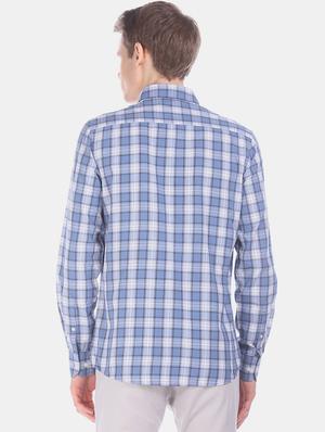 blue checkered casual shirt - 17616298 - Standard Image - 3