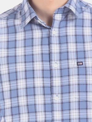 blue checkered casual shirt - 17616298 - Standard Image - 5