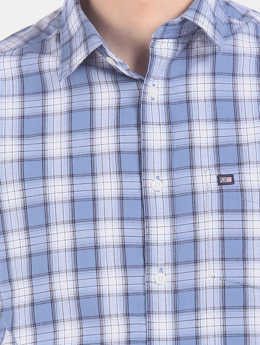 blue checkered casual shirt - 17616298 - Zoom Image - 5