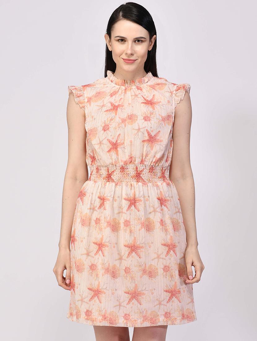 mock neck floral a-line dress - 17616300 - Zoom Image - 1